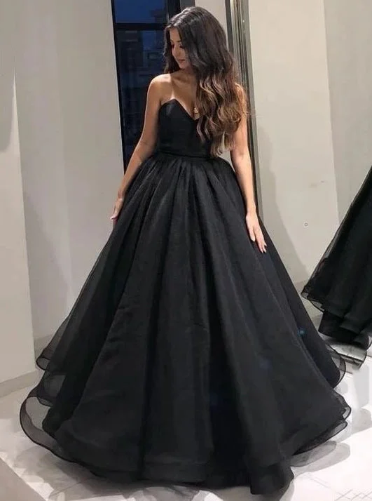 Sweetheart Black Long Prom Dresses Tulle Ball Gown Formal Gown PO209 Tulle Maxi Dress Sweetheart Black Long Prom Dresses Tulle Ball Gown Formal Gown PO209 Tulle Maxi Dress