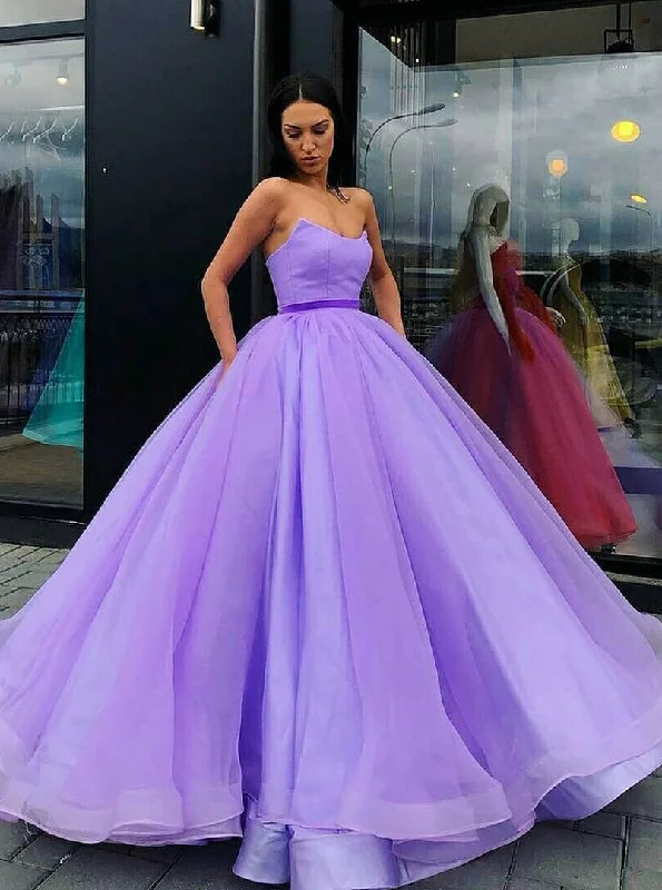 Strapless Ball Gown Quinceanera Dress Tulle Long Prom Dress OP622 Tulle Dress Style