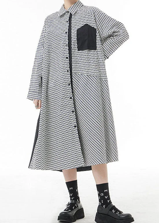 Fashion White Peter Pan Collar button Patchwork shirt Dresses Spring Printed Button Shirt Fashion White Peter Pan Collar button Patchwork shirt Dresses Spring Printed Button Shirt