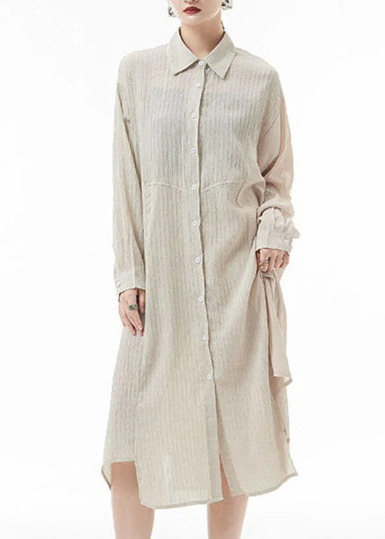 Loose Apricot asymmetrical design Peter Pan Collar shirt Dresses Spring Satin Shirt Dress Loose Apricot asymmetrical design Peter Pan Collar shirt Dresses Spring Satin Shirt Dress