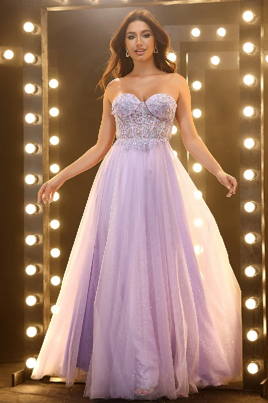 Chic Tulle A Line Floor Length Prom Dress Sweet Tulle Dress