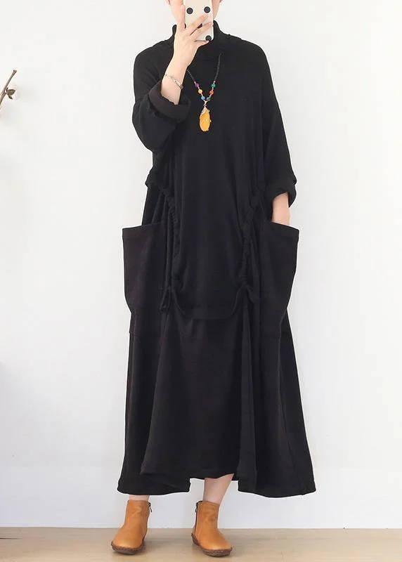Knitted black Sweater Aesthetic Design high neck patchwork Hipster sweater dress Flared Sweater Dress Knitted black Sweater Aesthetic Design high neck patchwork Hipster sweater dress Flared Sweater Dress
