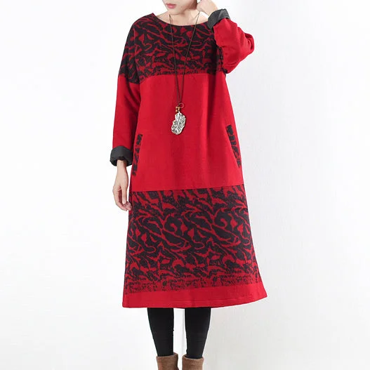 red vintage winter dresses 2024 winter woolen print maxi dress pullover caftans long shirts Short Sleeve Shirt Dress red vintage winter dresses 2024 winter woolen print maxi dress pullover caftans long shirts Short Sleeve Shirt Dress