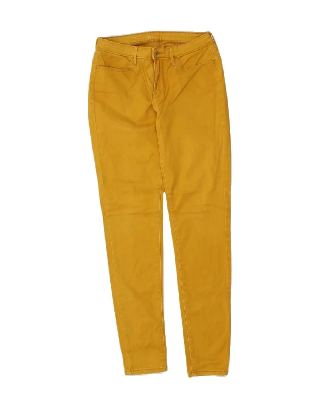 LEVI'S Womens Skinny Jeans W27 L29 Yellow Cotton