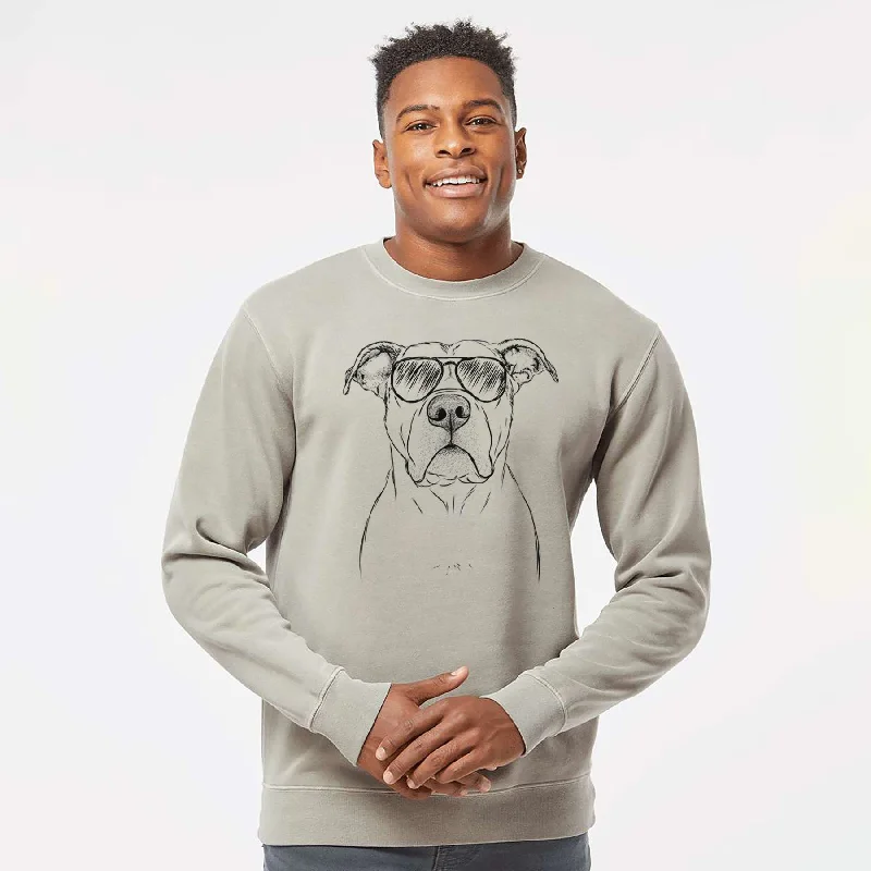 Aviator KiaOra the Pitbull Mix - Unisex Pigment Dyed Crew Sweatshirt