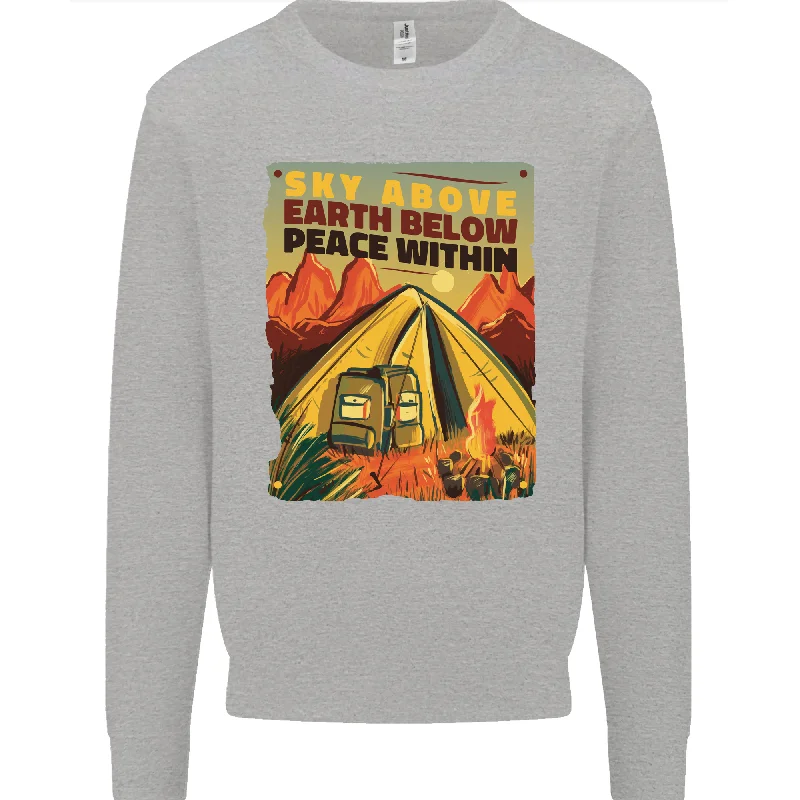 Camping Sky Above Trekking Outdoors Mens Sweatshirt Jumper