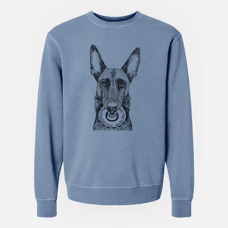 Bare Juno the Belgian Malinois - Unisex Pigment Dyed Crew Sweatshirt