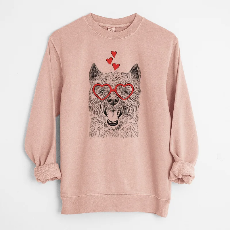 Valentine Jeff the Cairn Terrier - Unisex Pigment Dyed Crew Sweatshirt