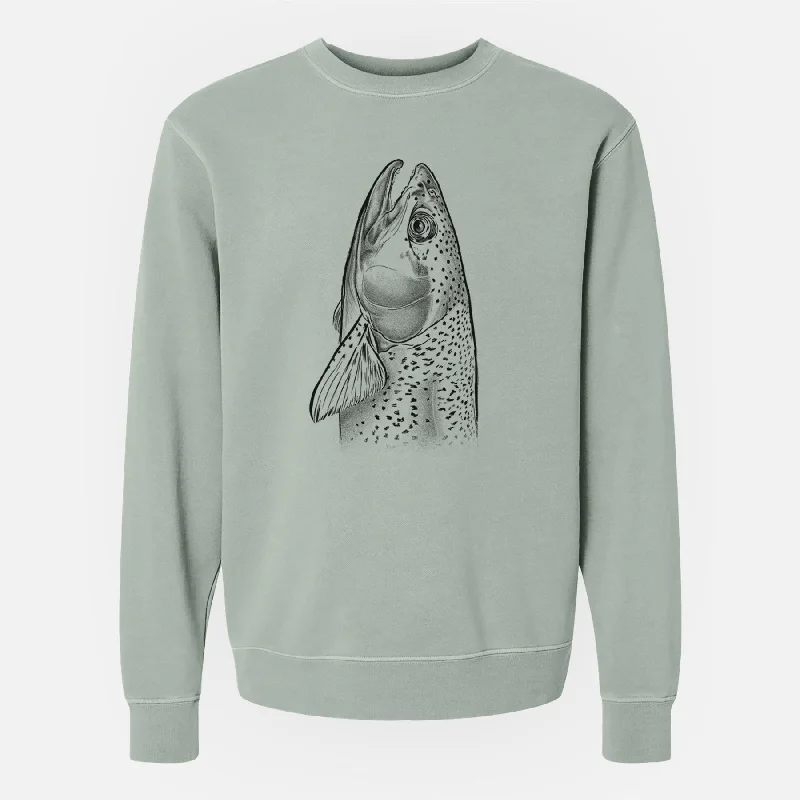 Rainbow Trout - Oncorhynchus mykiss - Unisex Pigment Dyed Crew Sweatshirt Elegant Hoodies & Sweatshirts