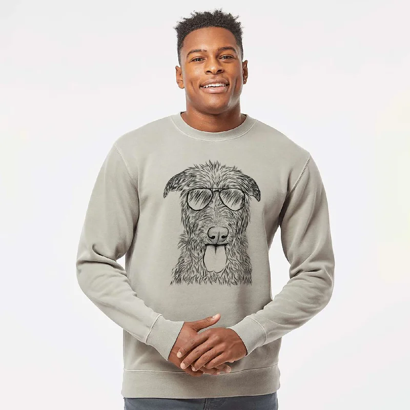 Aviator Keeva the Irish Wolfhound - Unisex Pigment Dyed Crew Sweatshirt