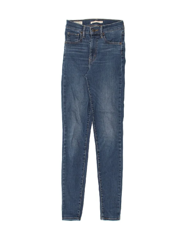 LEVI'S Womens Mile High Super Skinny Jeans W24 L29 Blue Cotton