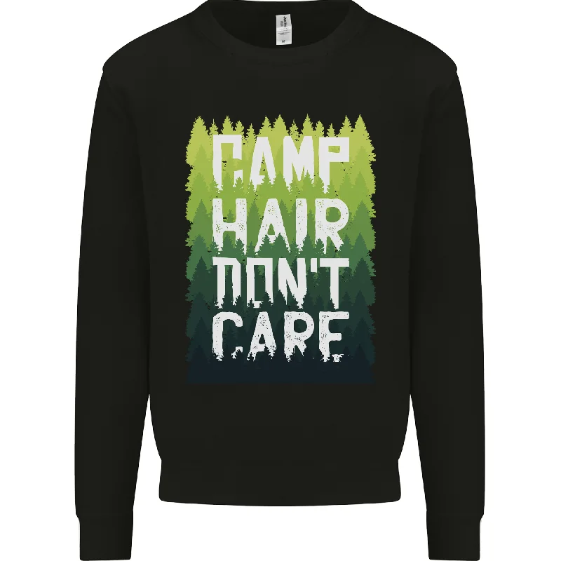 Camp Hair Dont Care Funny Camping Caravan Mens Sweatshirt Jumper