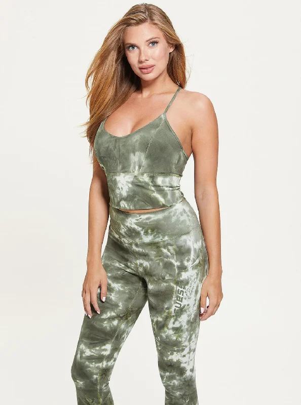 Green Tie Dye Eudora Active Top Classic Zip Hoodie
