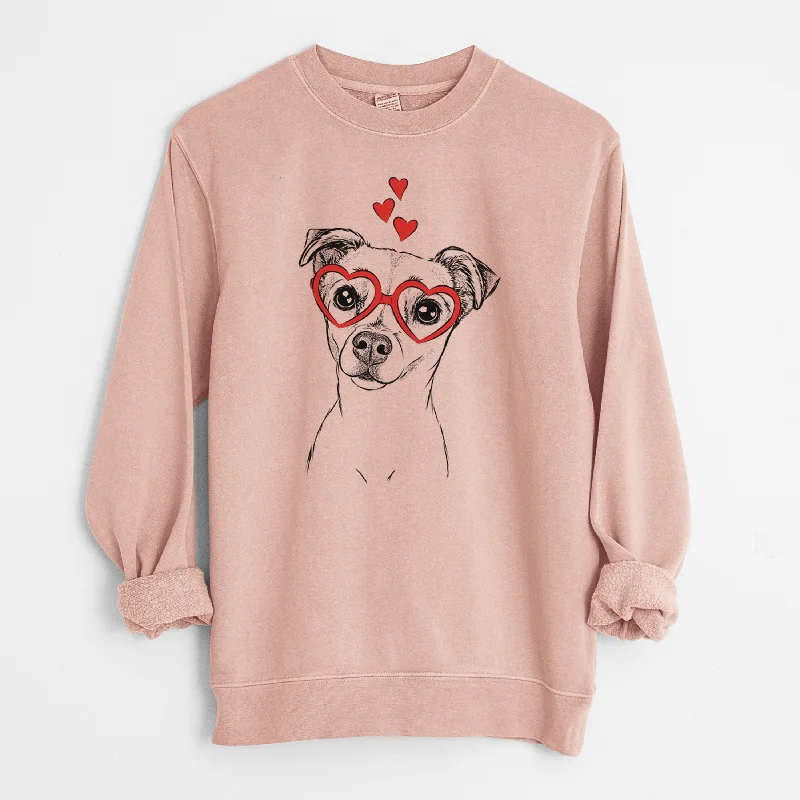 Valentine Izzy the Chiweenie - Unisex Pigment Dyed Crew Sweatshirt