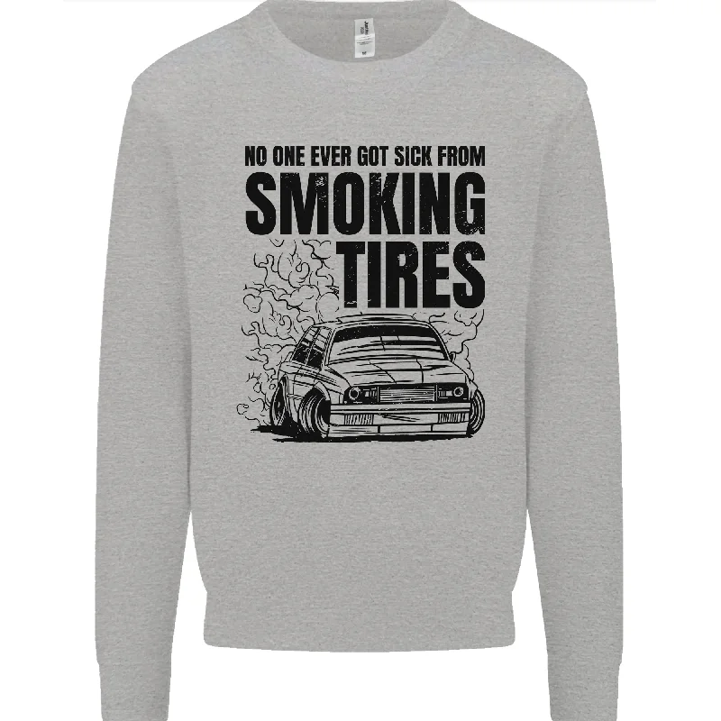 Car Drifting Burning Tires Mens Sweatshirt Jumper