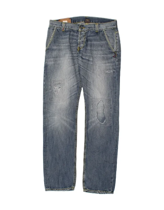 DONDUP Womens Straight Jeans W34 L33 Blue Cotton