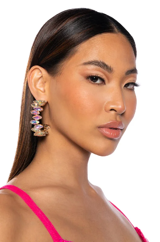 SMASHING AB CRYSTAL HOOP EARRING