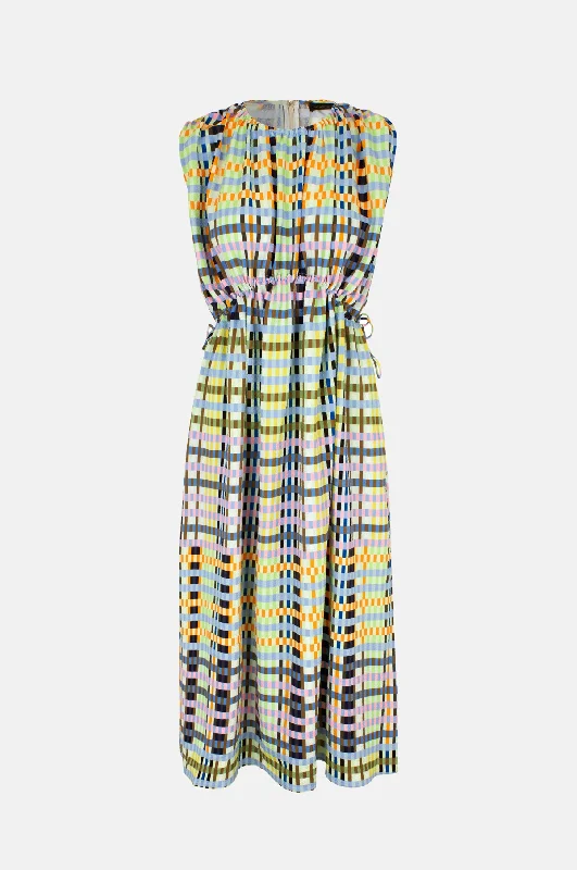 Rowena Dress Micro Check Long Sleeve Hoodie
