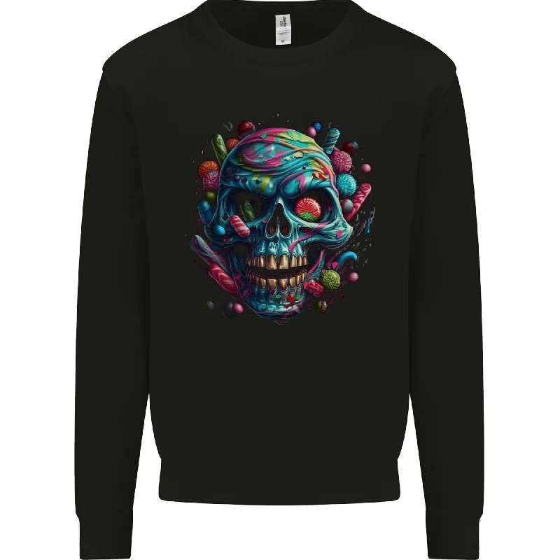 Candy Skull Mens Sweatshirt Jumper