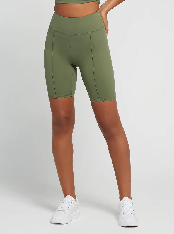 Green Coline Active Bike Shorts Hoodie Sweatshirt Chic