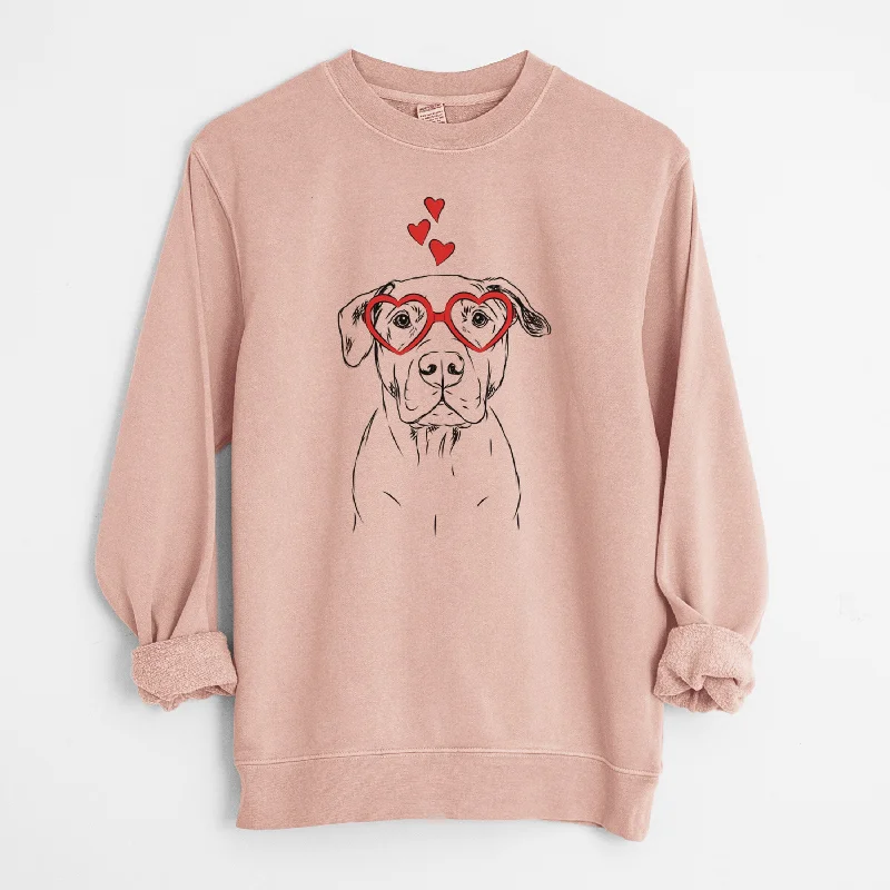 Valentine Kadin the Pitbull - Unisex Pigment Dyed Crew Sweatshirt