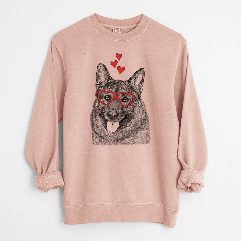 Valentine Kasia the Norwegian Elkhound - Unisex Pigment Dyed Crew Sweatshirt