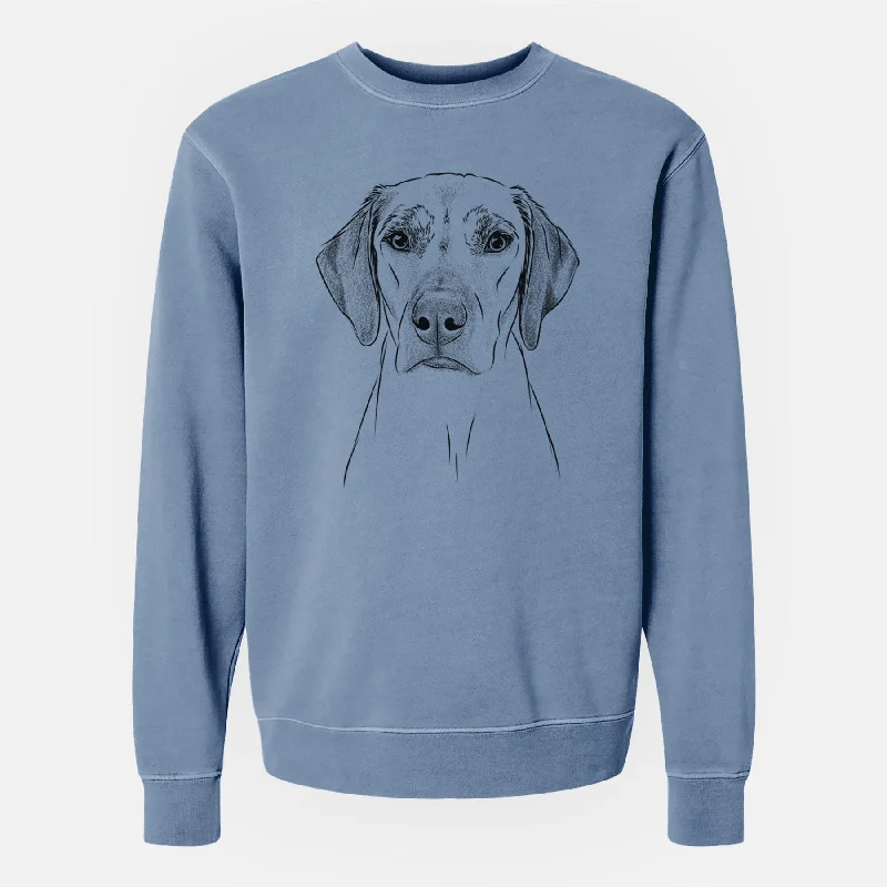 Bare Jenga the Rhodesian Ridgeback - Unisex Pigment Dyed Crew Sweatshirt