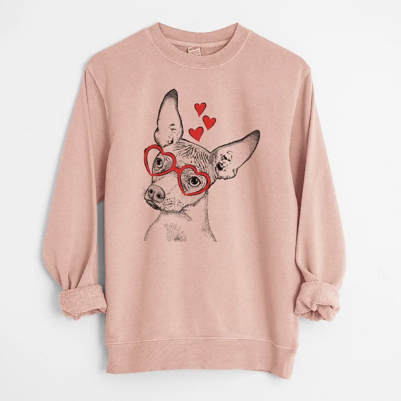 Valentine Kahlo the Xoloitzcuintli - Unisex Pigment Dyed Crew Sweatshirt