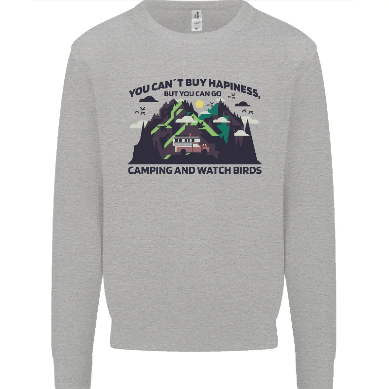 Camping & Bird Watching Funny Mens Sweatshirt Jumper