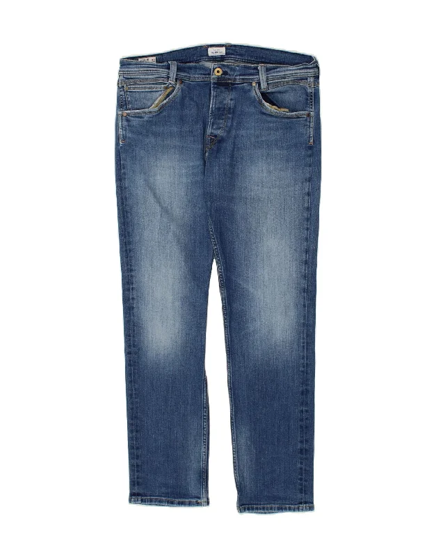 PEPE JEANS Womens Tapered Jeans W36 L32 Blue Cotton