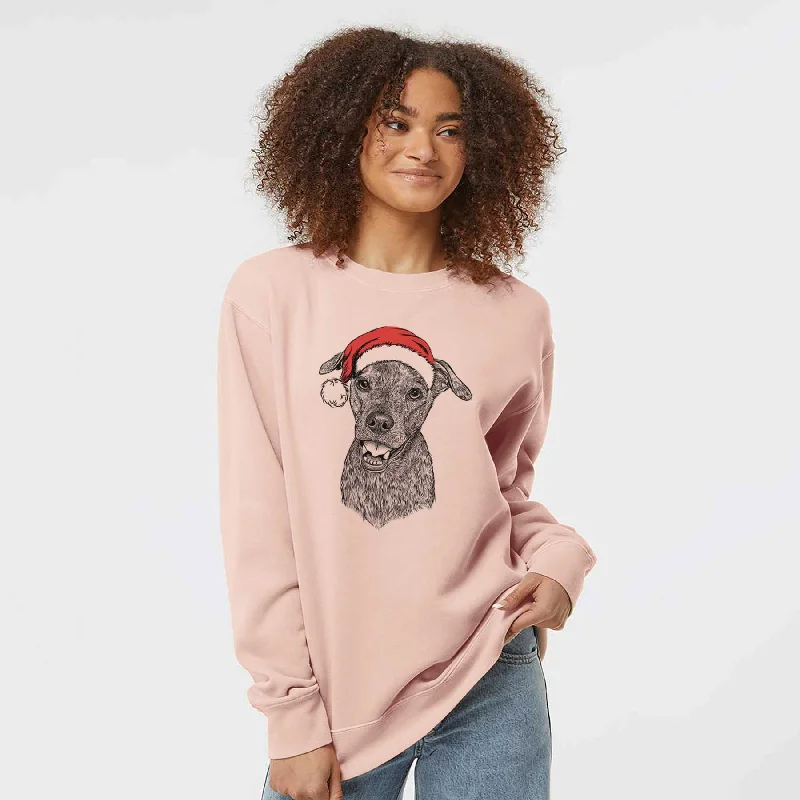 Santa Kirby the Mountain Cur Mix - Unisex Pigment Dyed Crew Sweatshirt