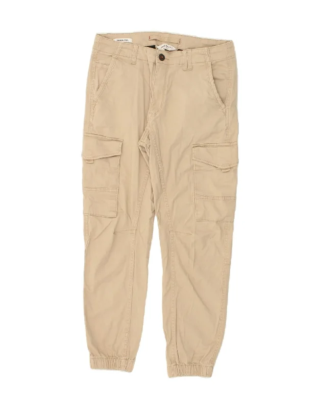 JACK & JONES Womens Paul Tapered Joggers Cargo Trousers W30 L26  Beige