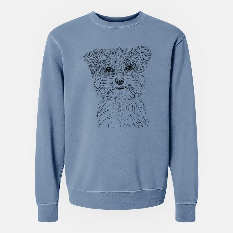 Bare Kiwi the Morkie - Unisex Pigment Dyed Crew Sweatshirt