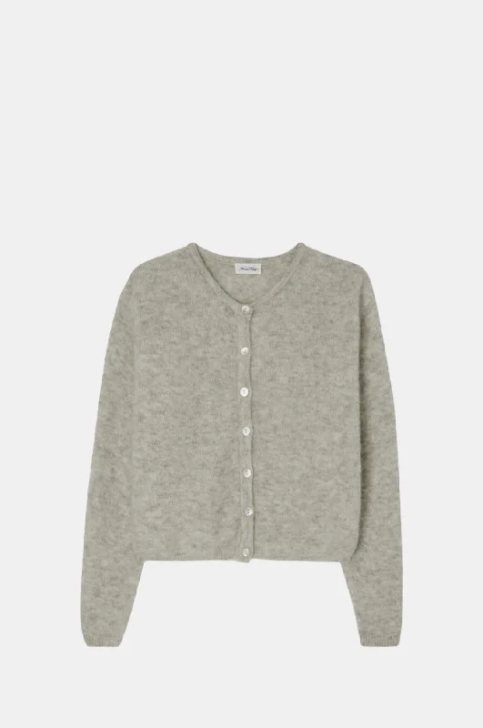 Vitow Cardigan Gris Clair Chine Soft Sweatshirts with Logo