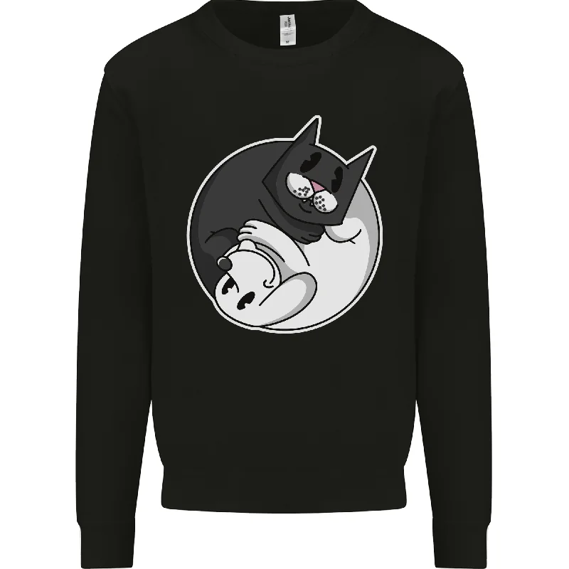 Cat and Dog Yin Yang Mens Sweatshirt Jumper