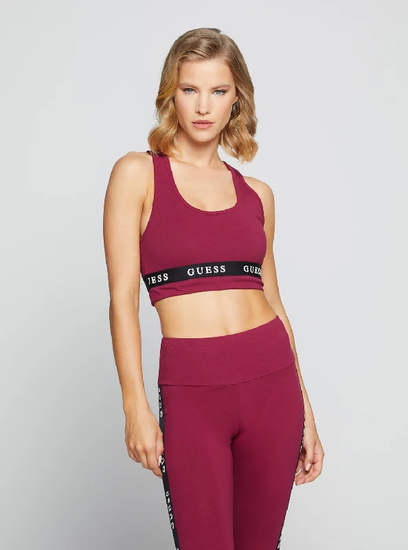 Eco Purple Aline Active Logo Crop Top Trendy Hoodie Sweatshirt
