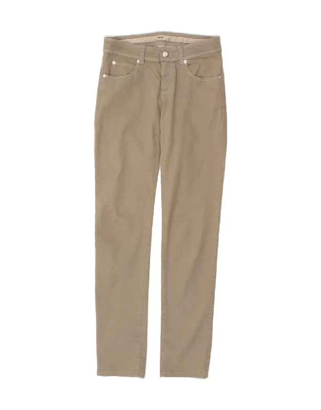 ARMANI Womens Slim Casual Trousers W27 L31  Beige Cotton