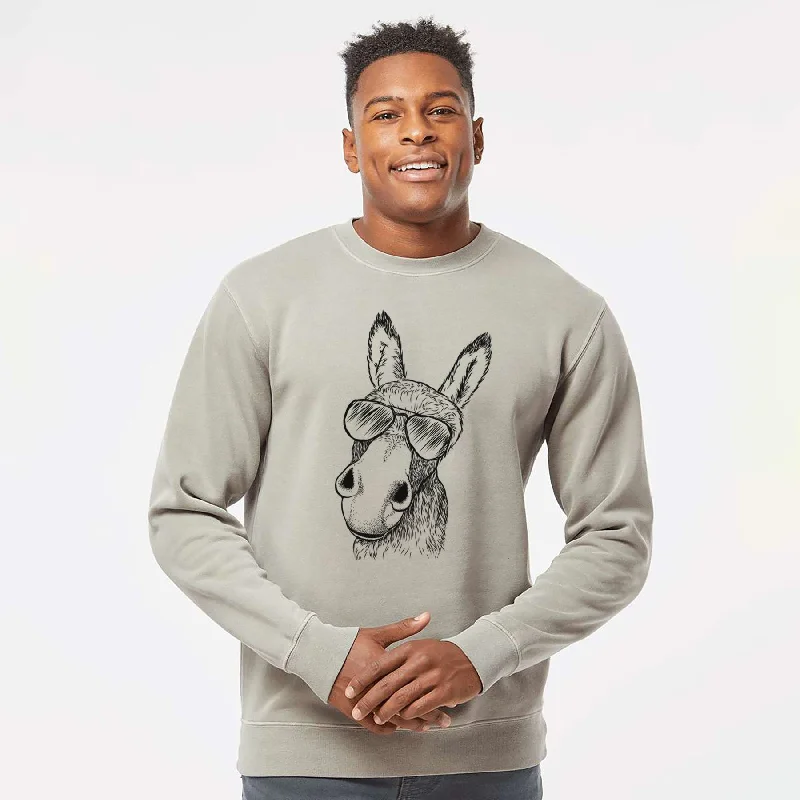 Aviator Jenny the Donkey - Unisex Pigment Dyed Crew Sweatshirt