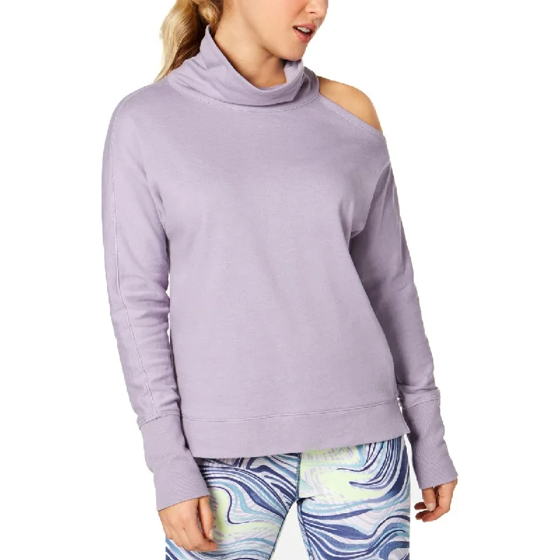 Calvin Klein Performance Womens Cold Shoulder Mock-Neck Sweatshirt Casual Women’s Hoodies