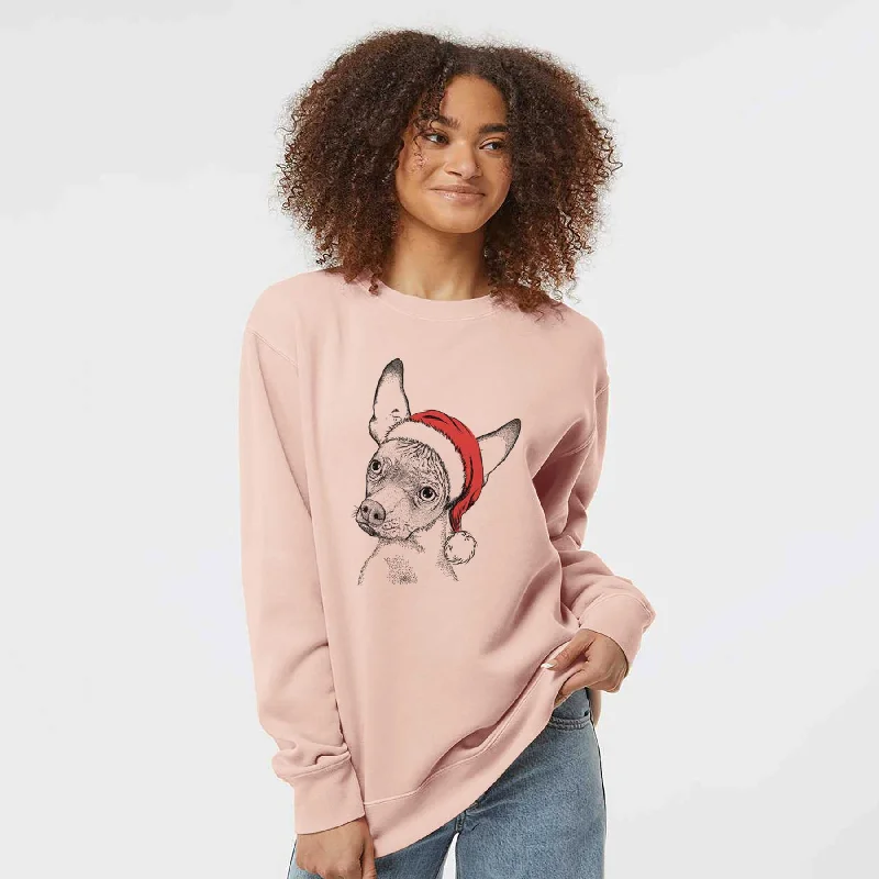 Santa Kahlo the Xoloitzcuintli - Unisex Pigment Dyed Crew Sweatshirt