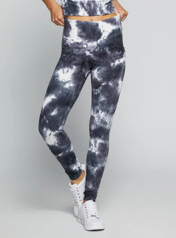 Grey Tie Dye Eudora Active Leggings Hoodie Sweatshirt Trend