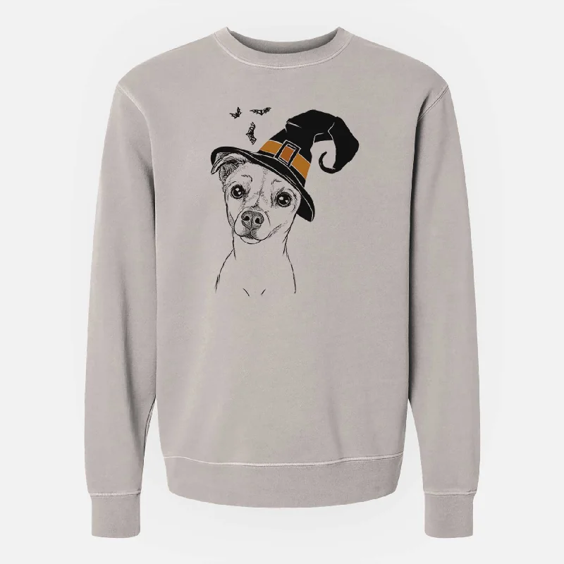 Witch Izzy the Chiweenie - Unisex Pigment Dyed Crew Sweatshirt