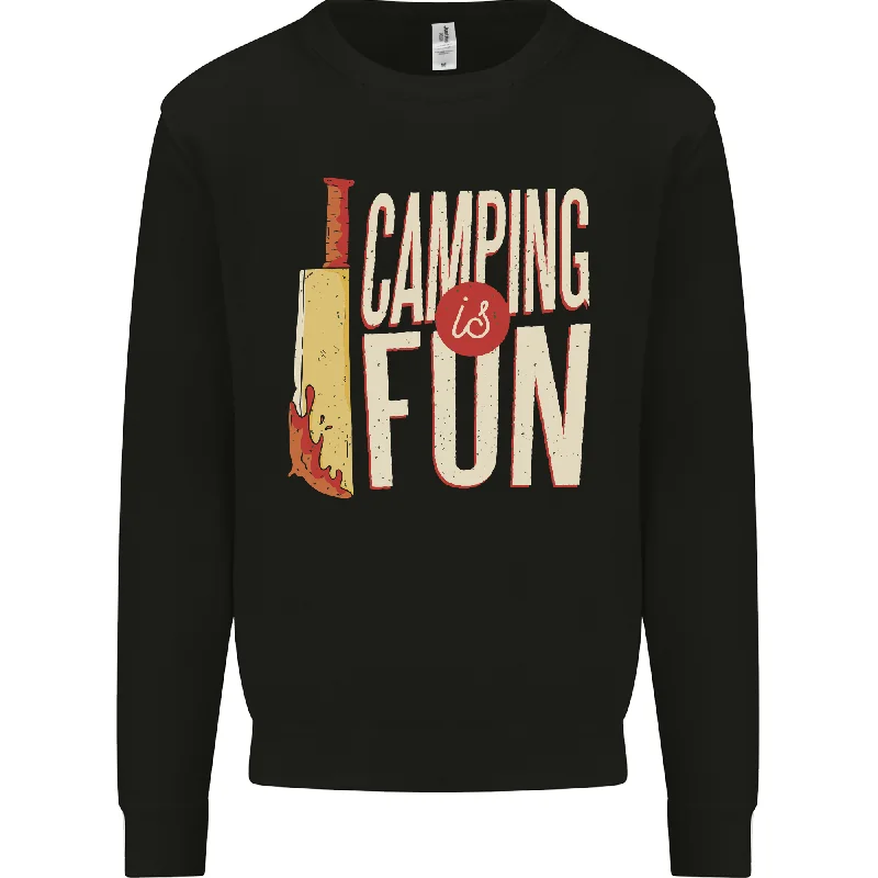Camping is Fun Funny Murder Halloween Mens Sweatshirt Jumper