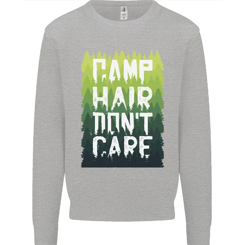 Camp Hair Dont Care Funny Caravan Camping Mens Sweatshirt Jumper