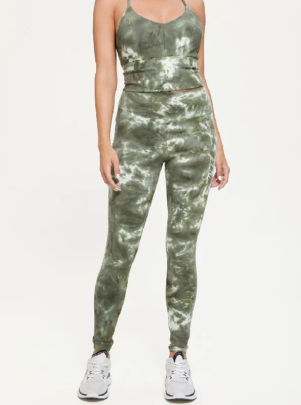 Green Tie Dye Eudora Active Leggings Stylish Hoodies Collection