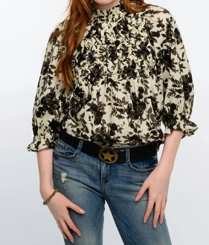 Midnight Roses Top In Ivory
