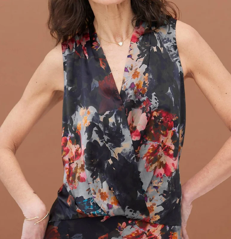 Boho Surplus Blouse Printed In Botanic Garden