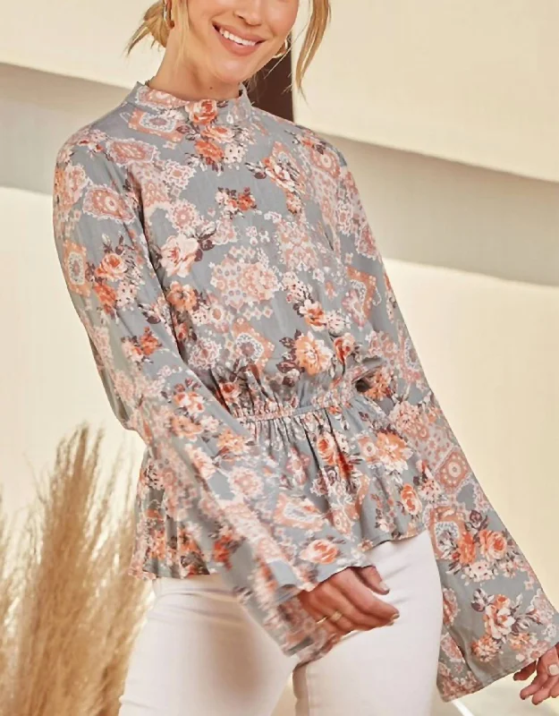 Ava Vintage Blouse In Sage