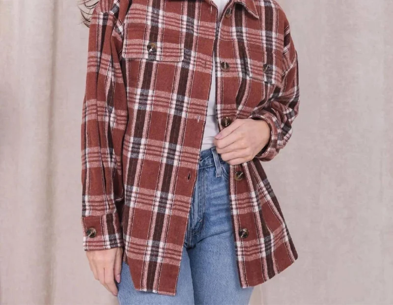 Plaid Shacket In Apple Cider