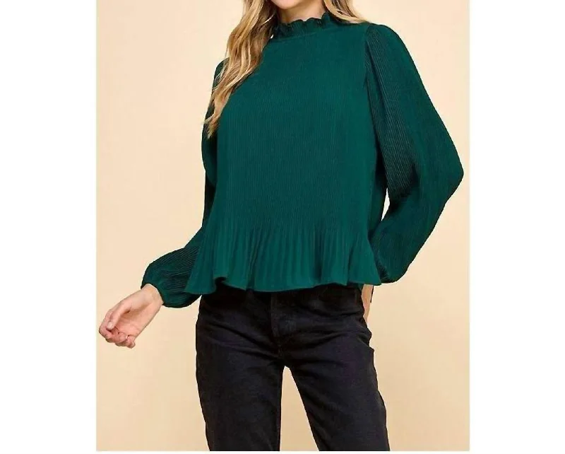 Sabrina Top In Hunter Green